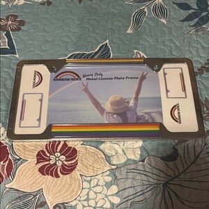 Rainbow Metal License Plate Frame - Multicolor